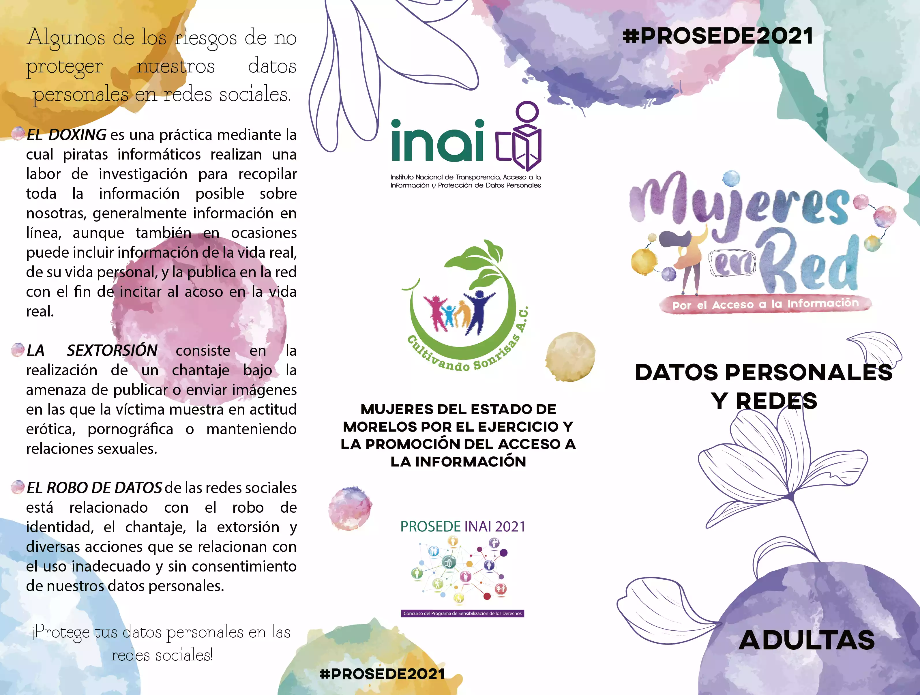 Tríptico Adultas — Frente